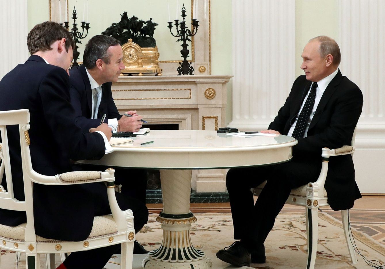 Lionel Barber, durante la entrevista a Vladímir Putin en el Kremlin en 2019.