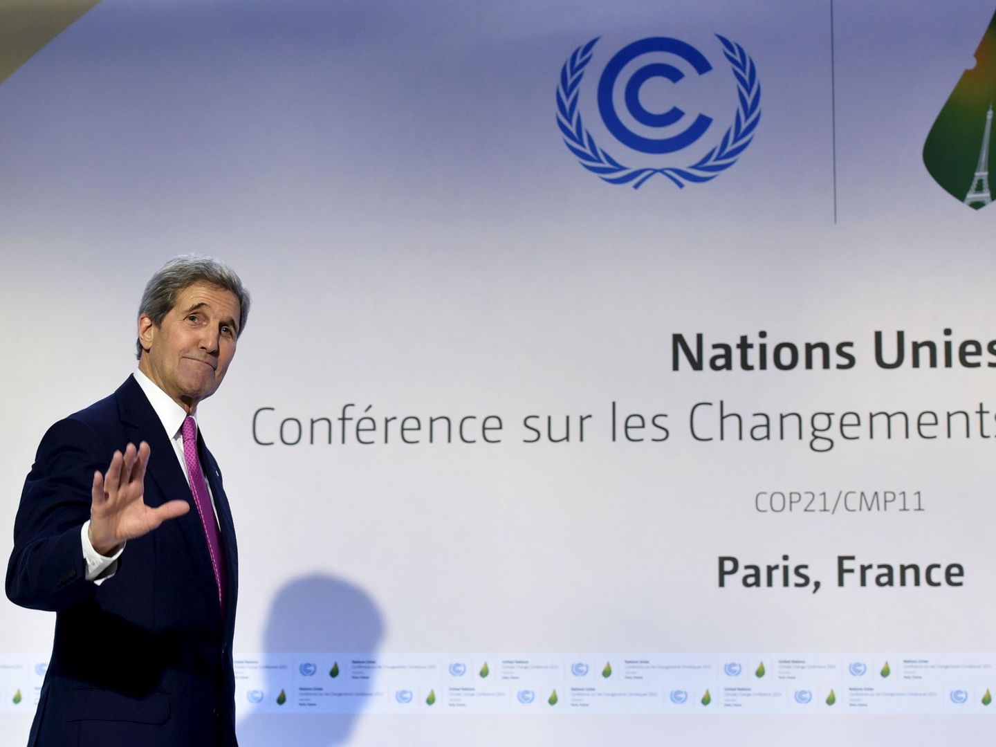 John Kerry, entonces secretario de Estado de EEUU, en la COP21 de París. (Reuters)