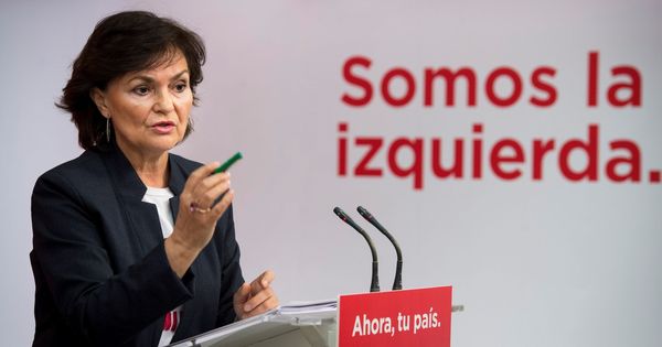 Foto: La secretaria del Área de Igualdad del PSOE, Carmen Calvo, este 9 de febrero. (EFE)