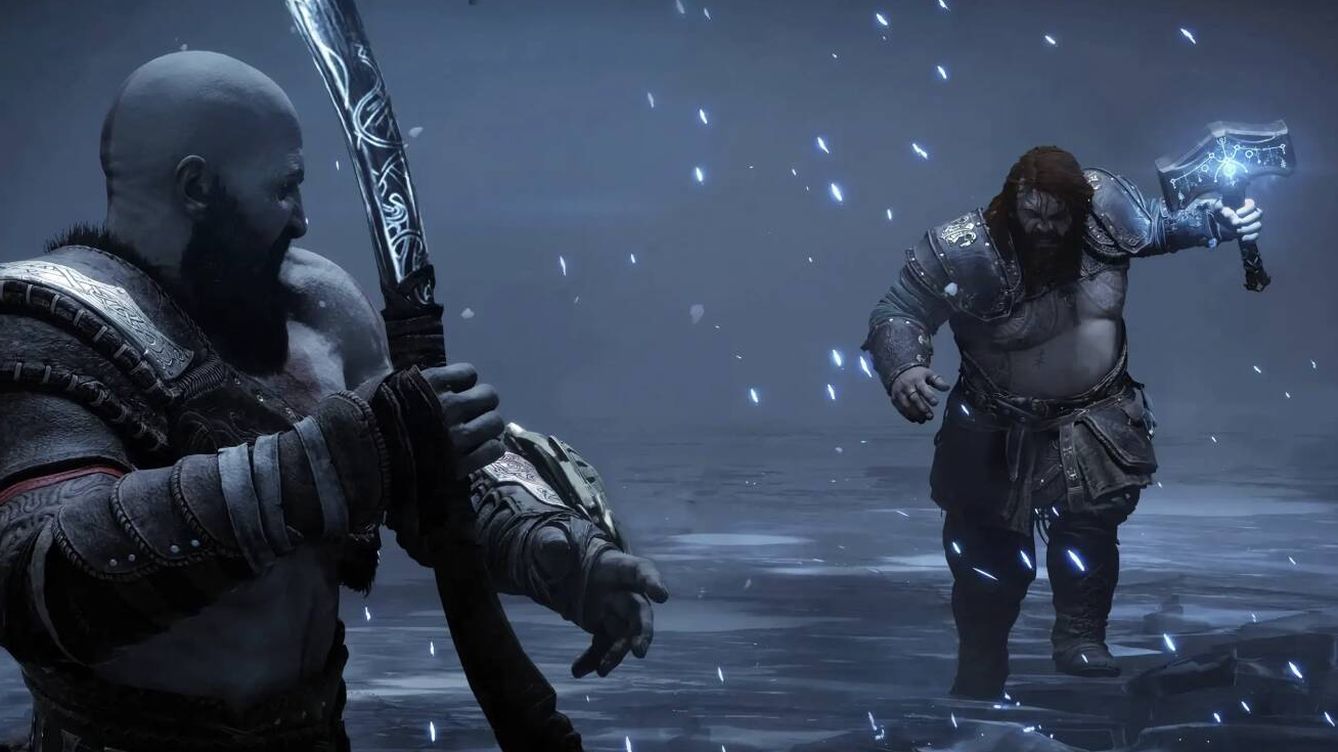 Foto: Aspecto de Thor en la nueva entrega de 'God of War'. En la escena lucha contra Kratos, protagonista del título. (PlayStation Studios/Santa Mónica)
