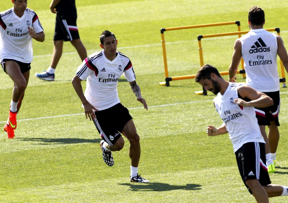 Foto: Ángel di María, durante un entrenamiento con el Real Madrid durante la presente temporada.