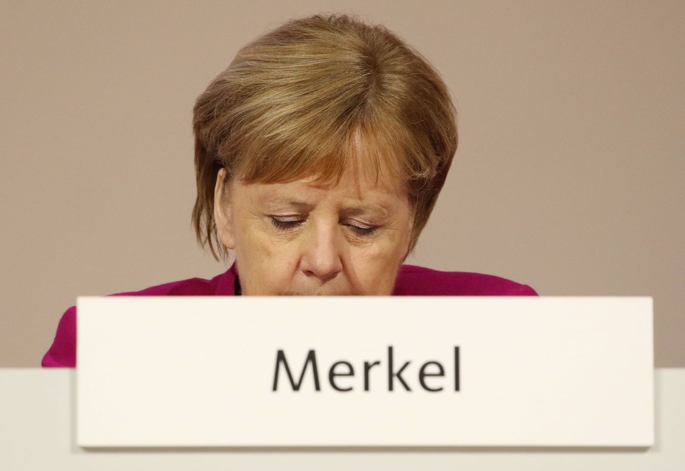 Angela Merkel durante el congreso de la CDU en Hamburgo. (EFE)