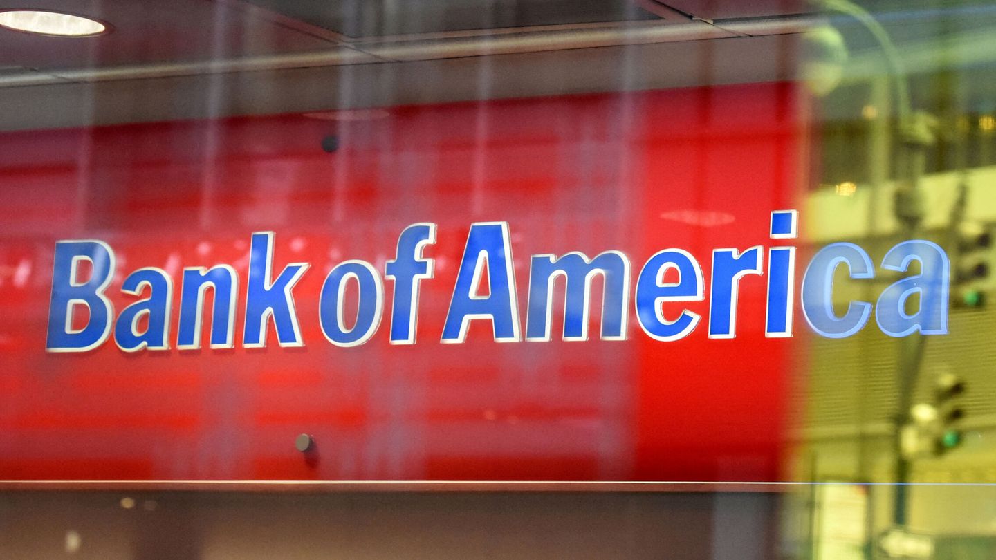 Logo de Bank of America en una de sus sucursales. 