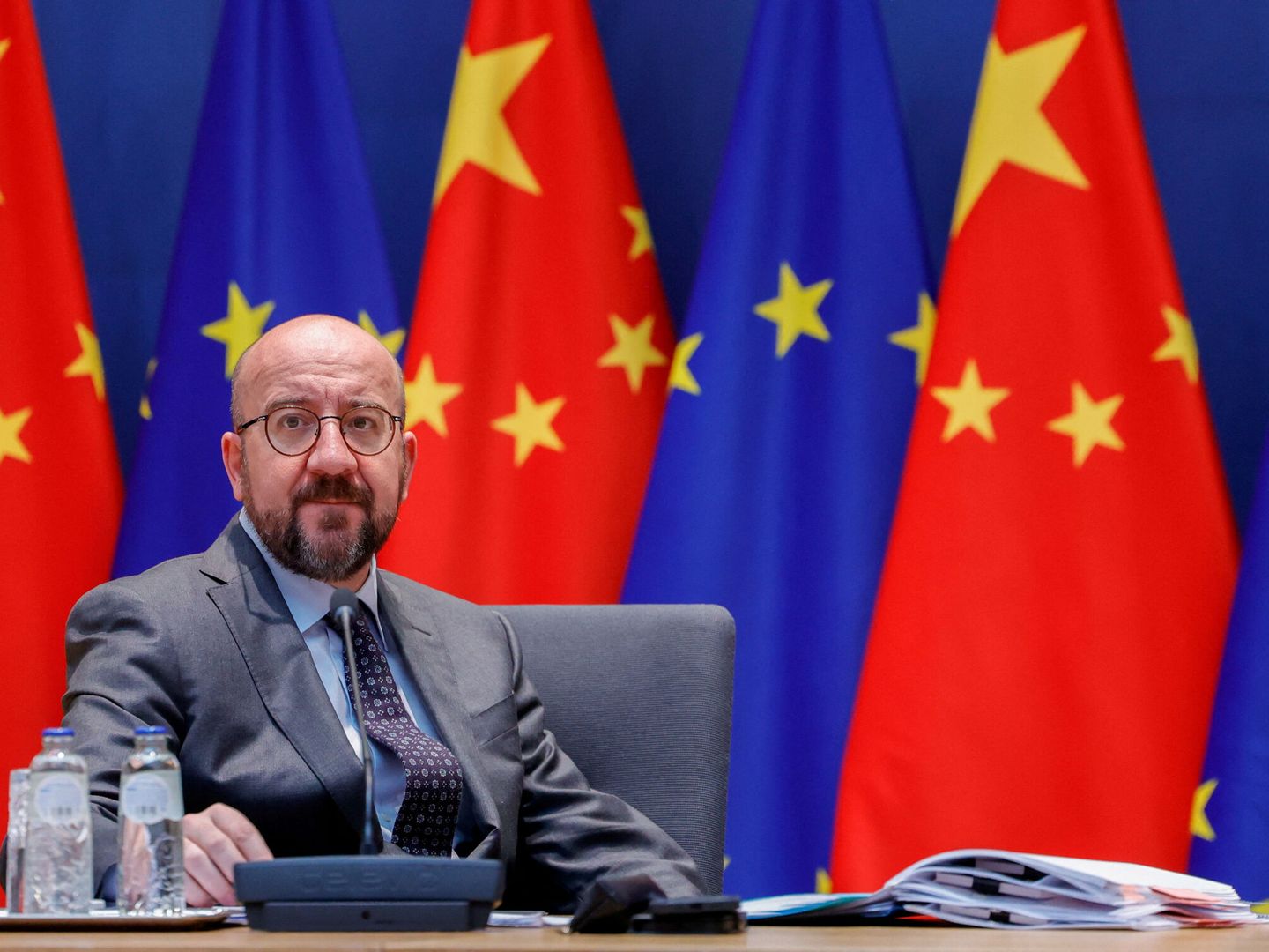 Charles Michel, presidente del Consejo Europeo, durante una cumbre UE-China. (EFE)