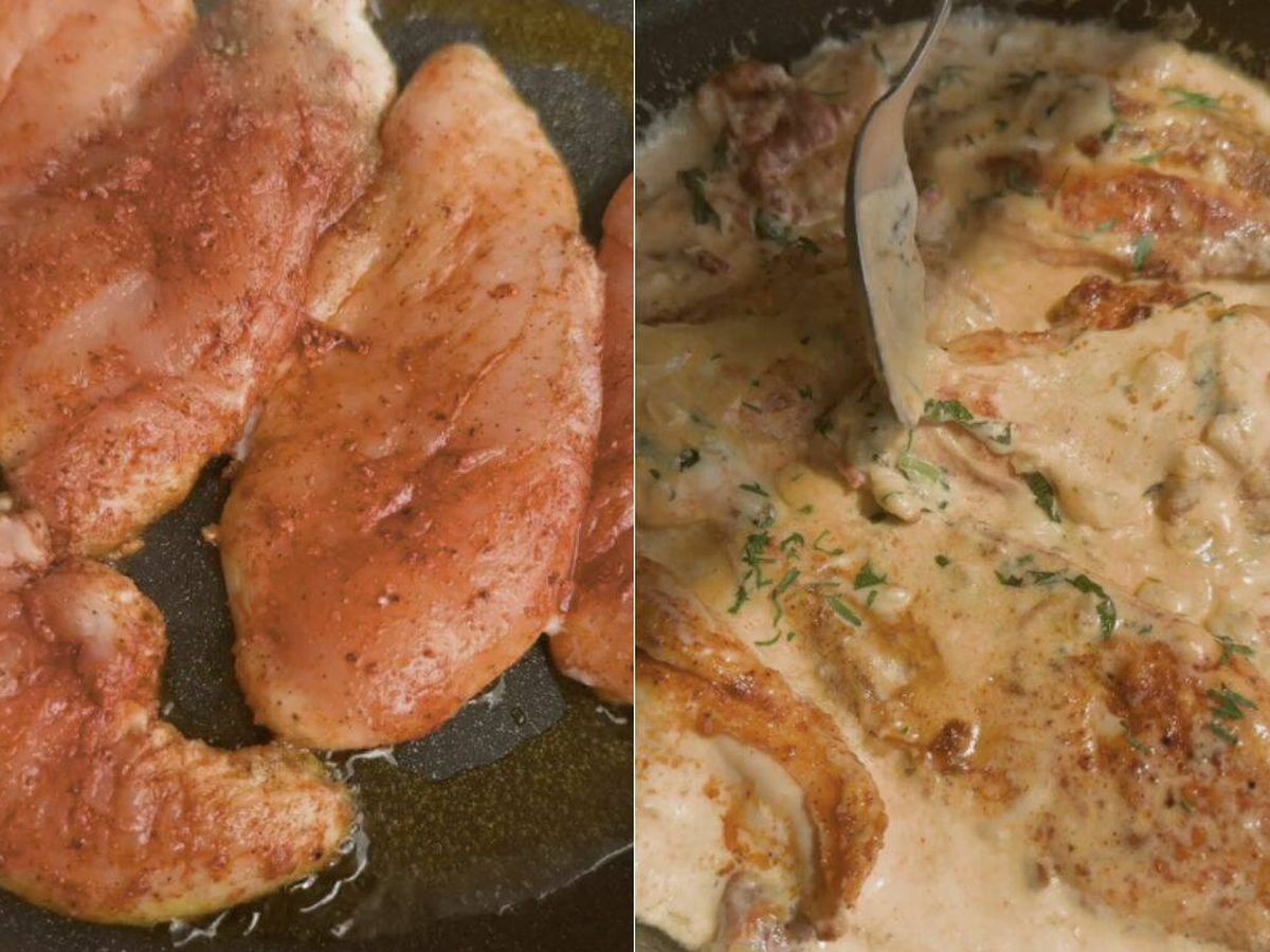 Foto: Nunca más volverás a comer pollo seco: la receta rápida de pollo cremoso que arrasa en redes. (TikTok/@danielgalvezrecetas)