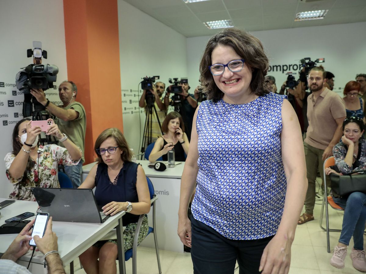 Foto: Mónica Oltra, poco antes de anunciar su dimisión. (EFE/Ana Escobar))