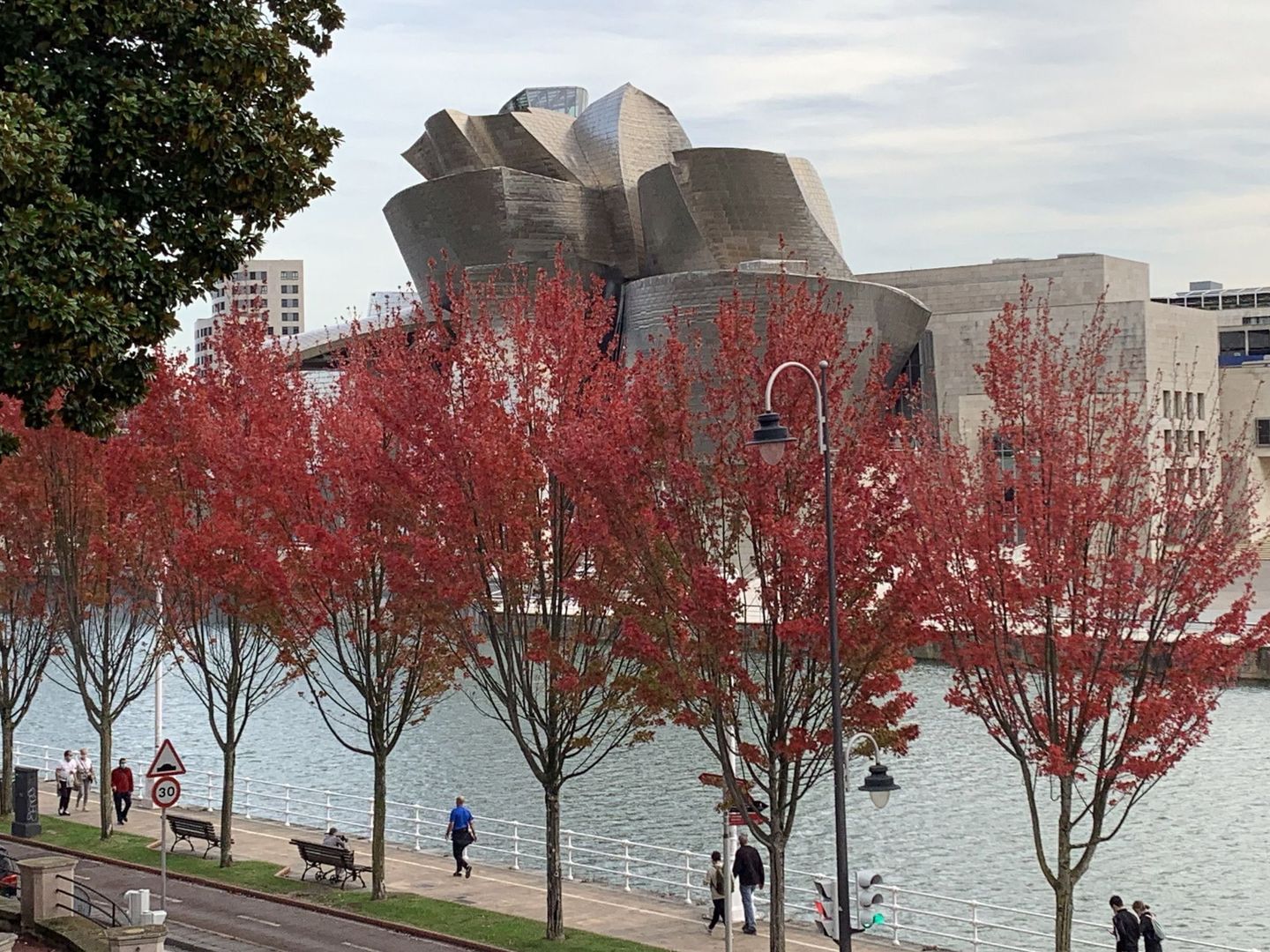 Árboles de otoño frente al Guggenheim. (EFE)