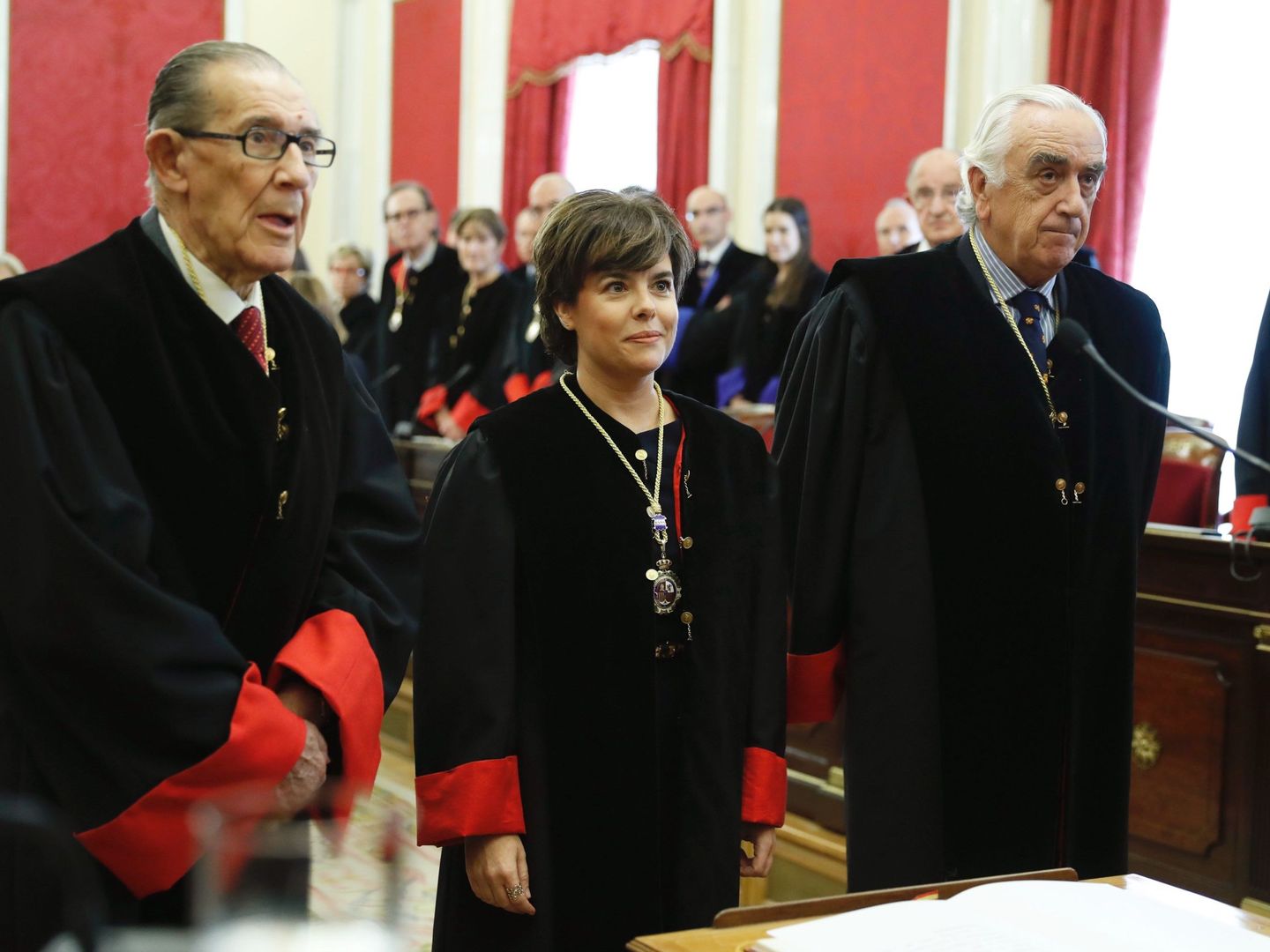 Soraya Sáenz de Santamaría, en su toma de posesión en el Consejo de Estado. (EFE)