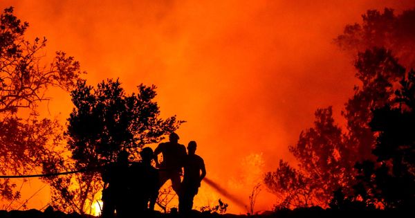 Foto: Bomberos continúan los trabajos para extinguir el fuego el 8 de agosto en Corgos, Portugal (EFE)