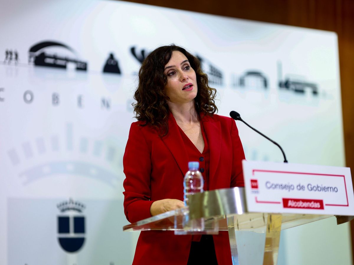 Foto: La presidenta de la Comunidad de Madrid, Isabel Díaz Ayuso, durante la última rueda de prensa del Consejo de Gobierno. (EFE/Rodrigo Jiménez)