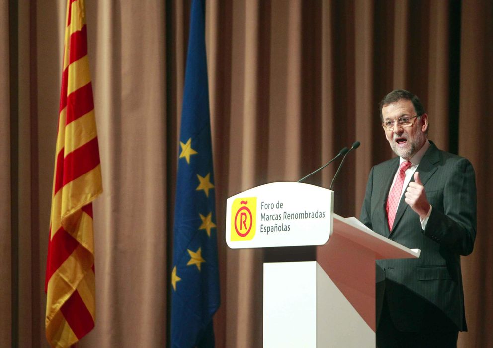 Foto: El presidente del Gobierno, Mariano Rajoy, durante su intervención en el Foro de Marcas Renombradas
