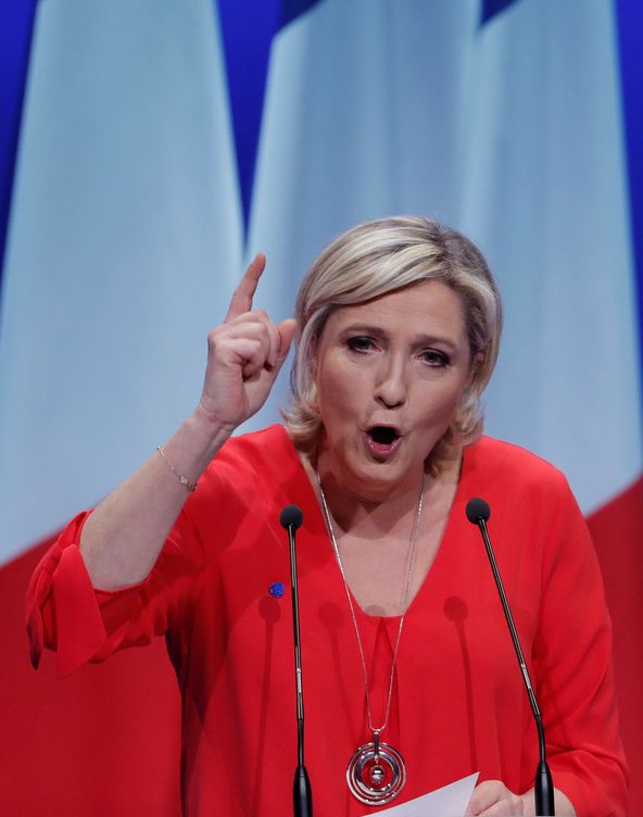Marine Le Pen, durante un mitín en Francia. (Reuters)