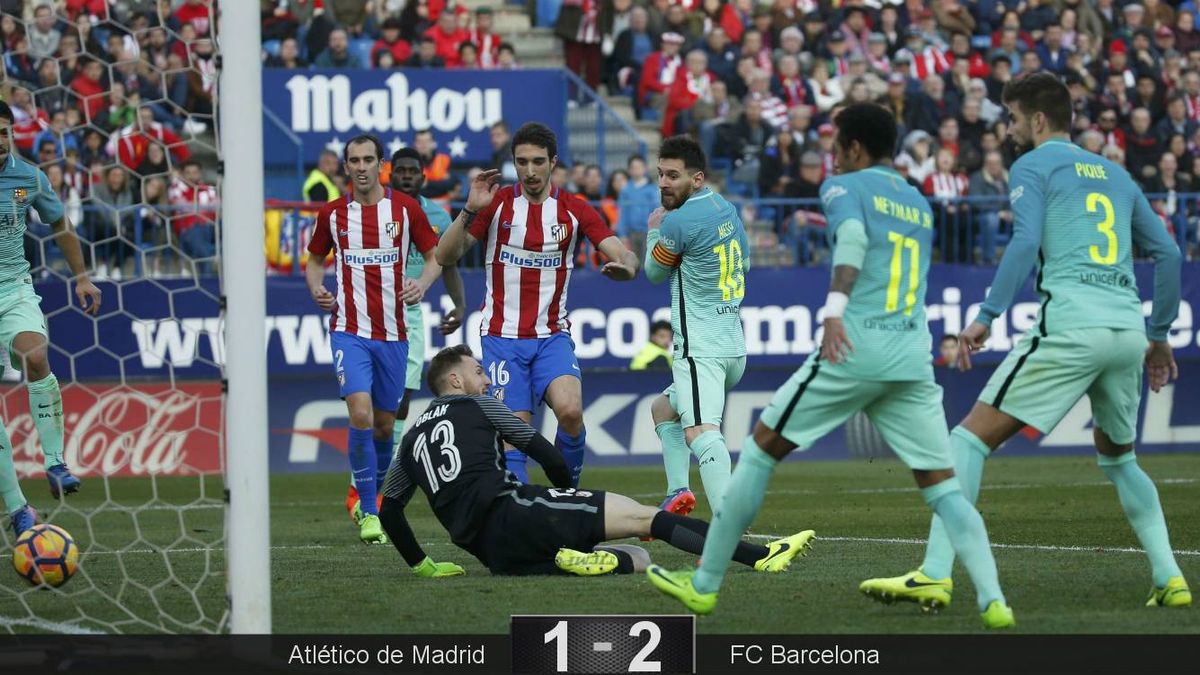 El Barcelona se agarra a la Liga de rebote gracias a Messi y deja herido al Atlético