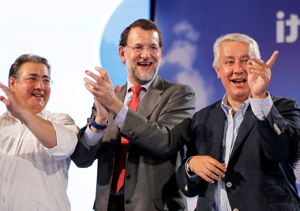 Foto: Juan Ignacio Zoido junto a Mariano Rajoy y Javier Arenas, en una imagen de archivo (I.C.)