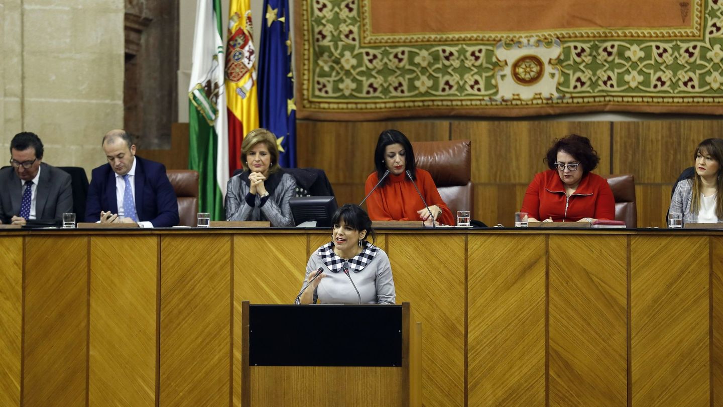 Teresa Rodríguez, en el Parlamento de Andalucía. (EFE)