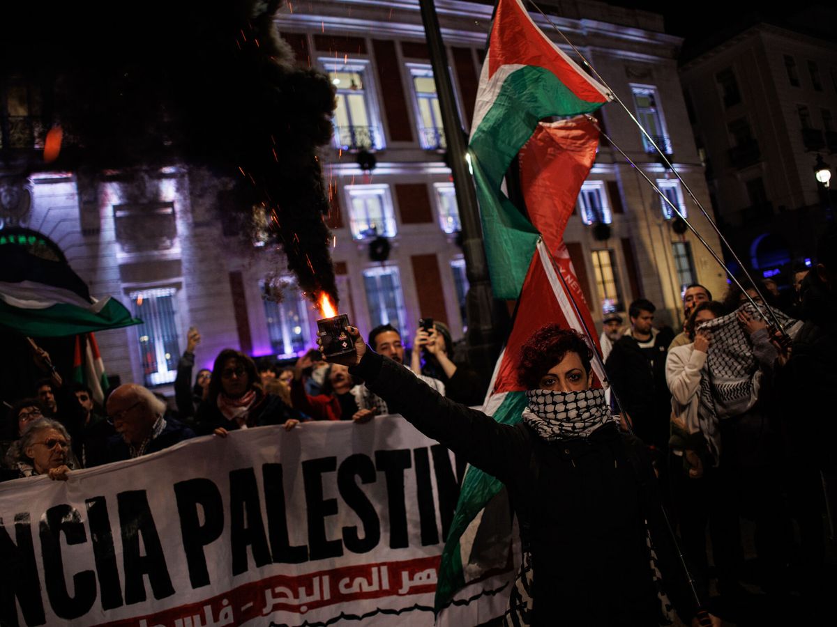 Foto: Concentración unitaria por Palestina en Madrid el pasado noviembre. (Europa Press/Alejandro Martínez Vélez)