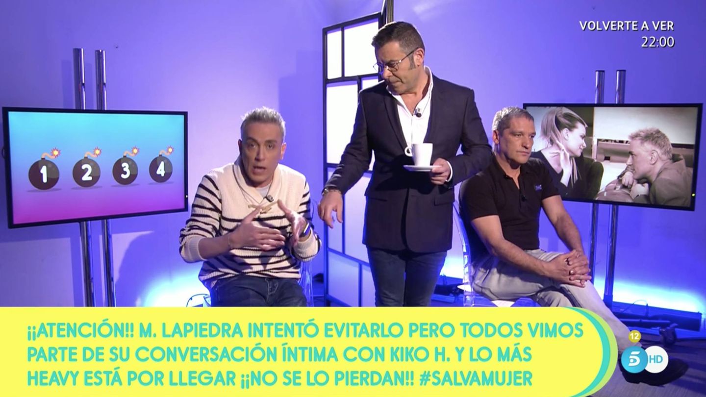Jorge Javier media en el cara a cara entre Kiko y Gustavo. (Telecinco)
