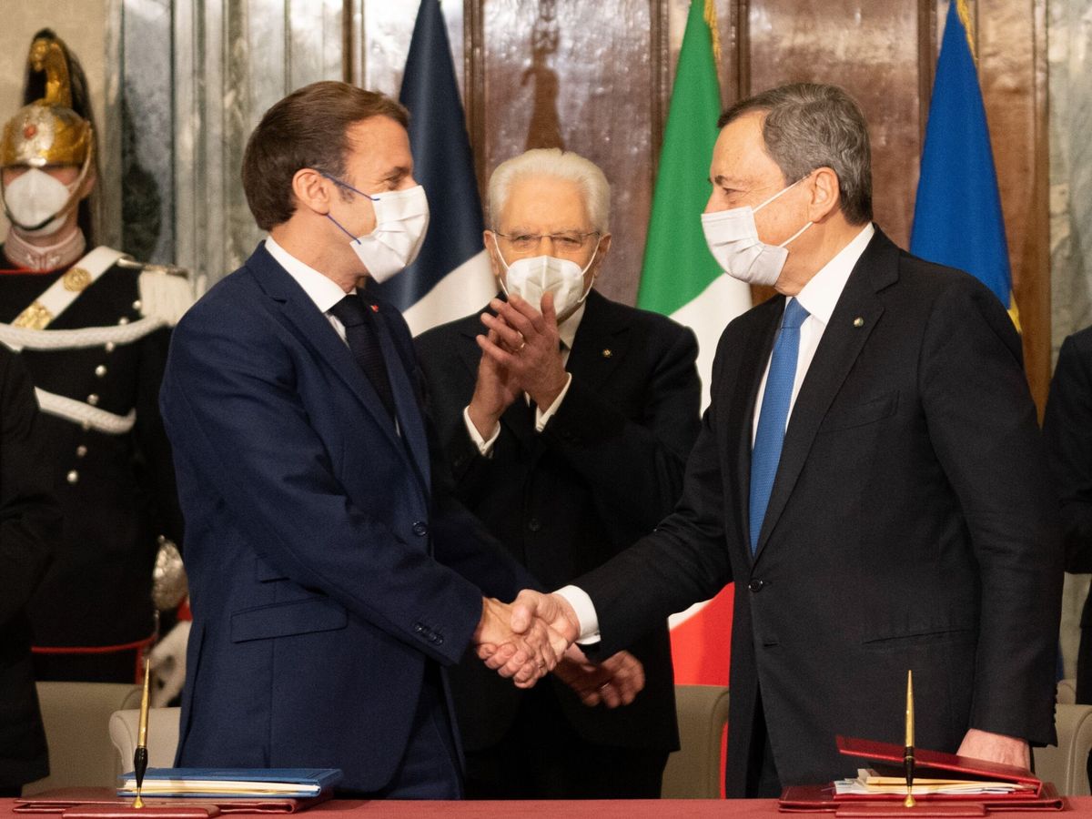 Foto: Momento de la firma del Tratado del Quirinal (EFE/Filippo Attili)