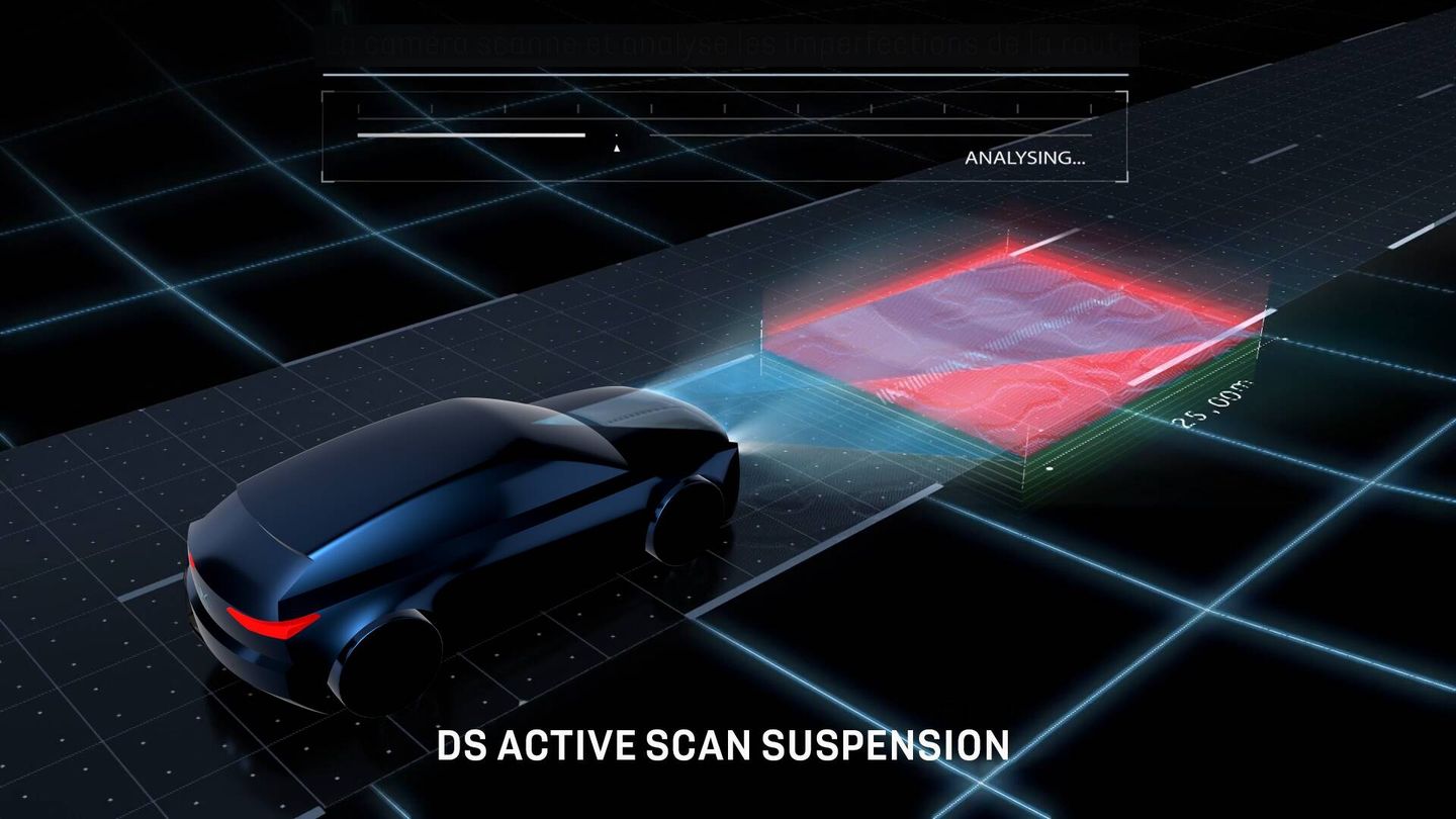 El sistema DS Active Scan Suspension va 'leyendo' la calzada por delante del coche para ajustar la amortiguación de cada rueda sobre la marcha y optimizar el confort.