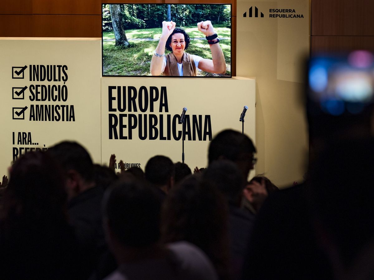 Foto: Marta Rovira, en un acto telemático de la pasada campaña. (EFE)