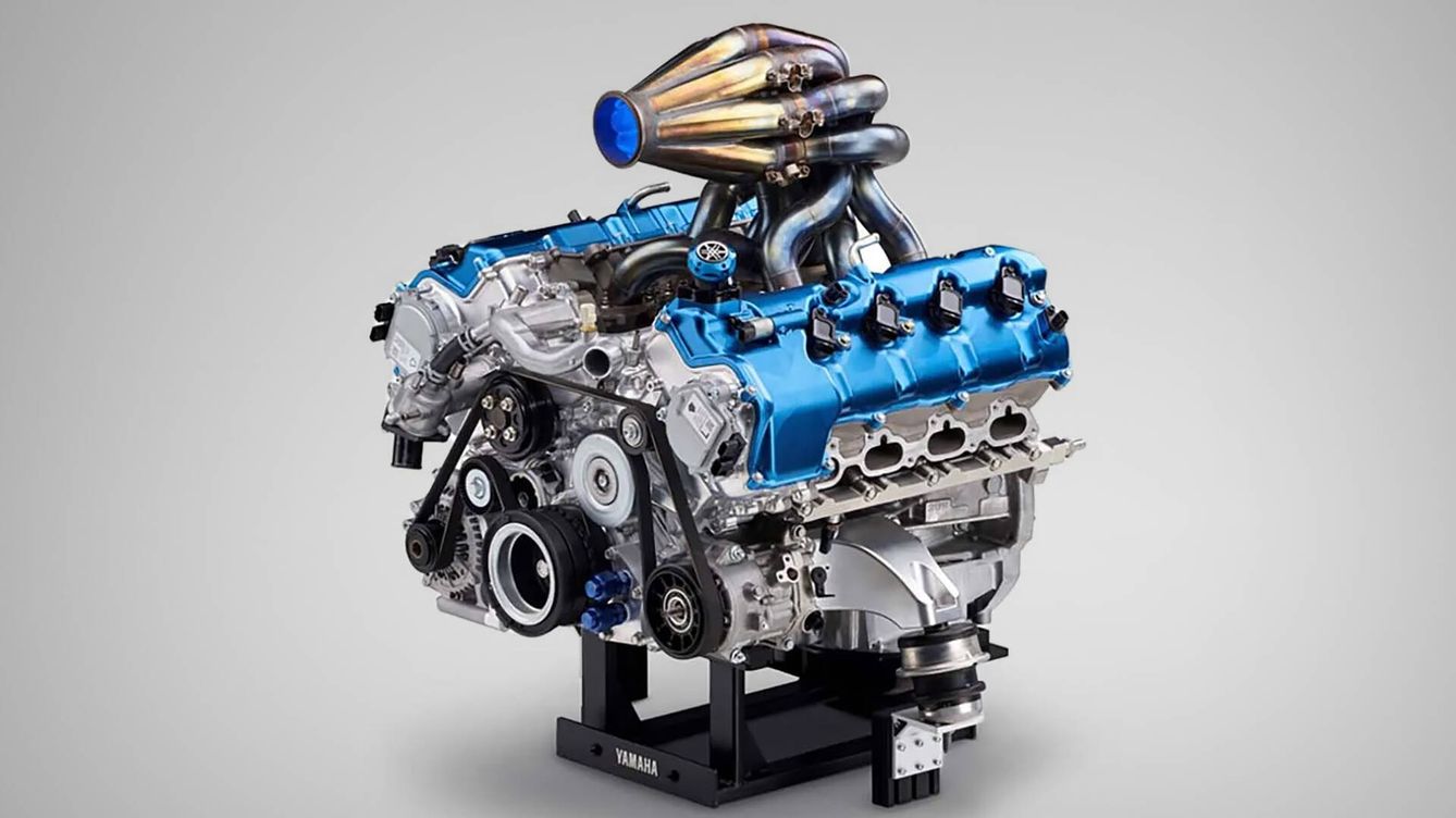 Foto: El motor de hidrógeno de ocho cilindros en V desarrollado por Yamaha y Toyota. (Yamaha)