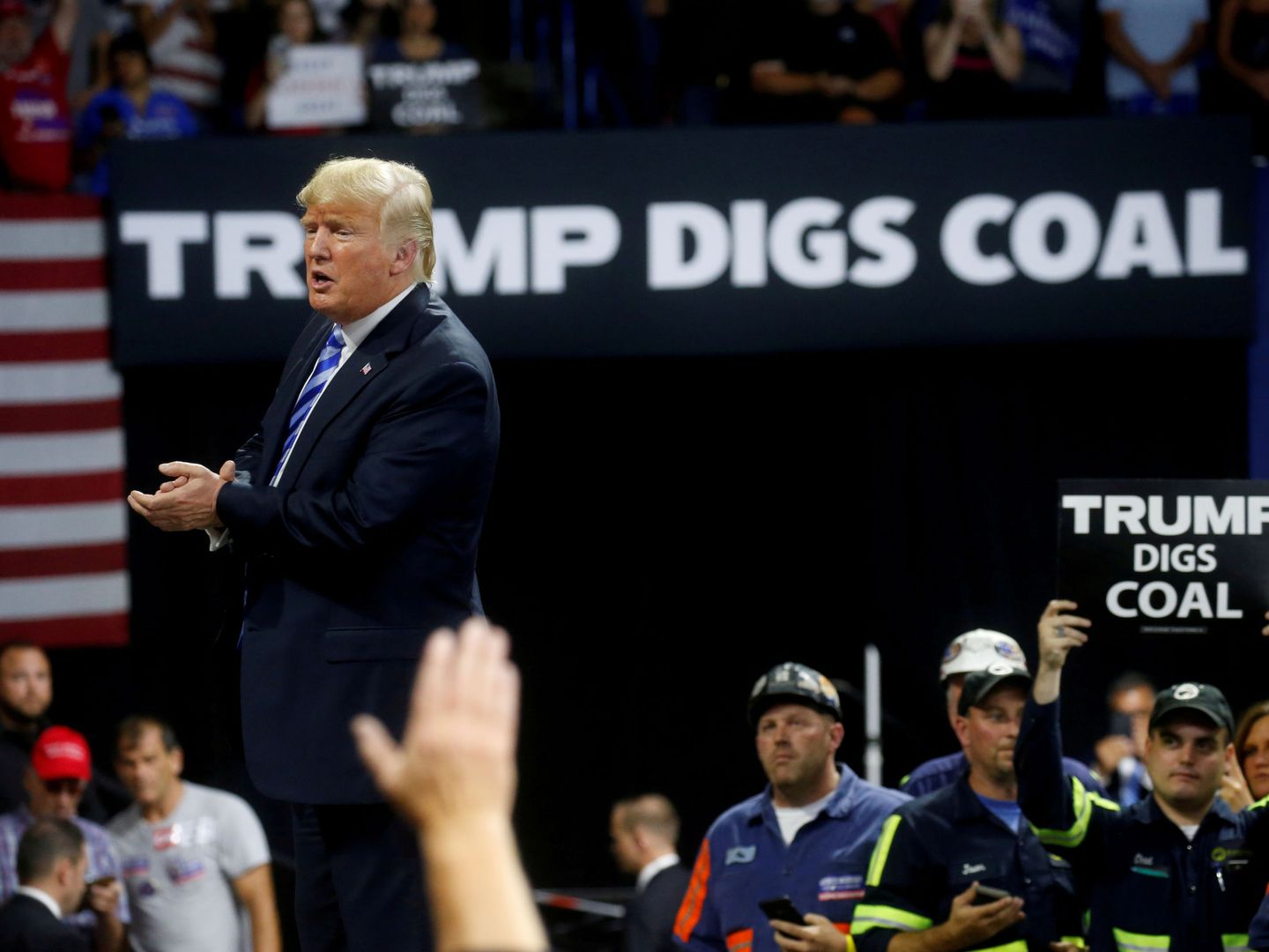 Donald Trump, en uno de sus últimos actos de campaña. (Reuters)