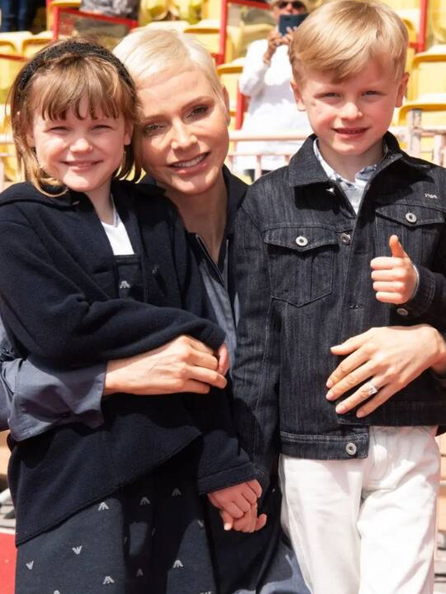 Charlène y sus hijos, este sábado 7 de mayo. (Instagram/@hshprincesscharlene)