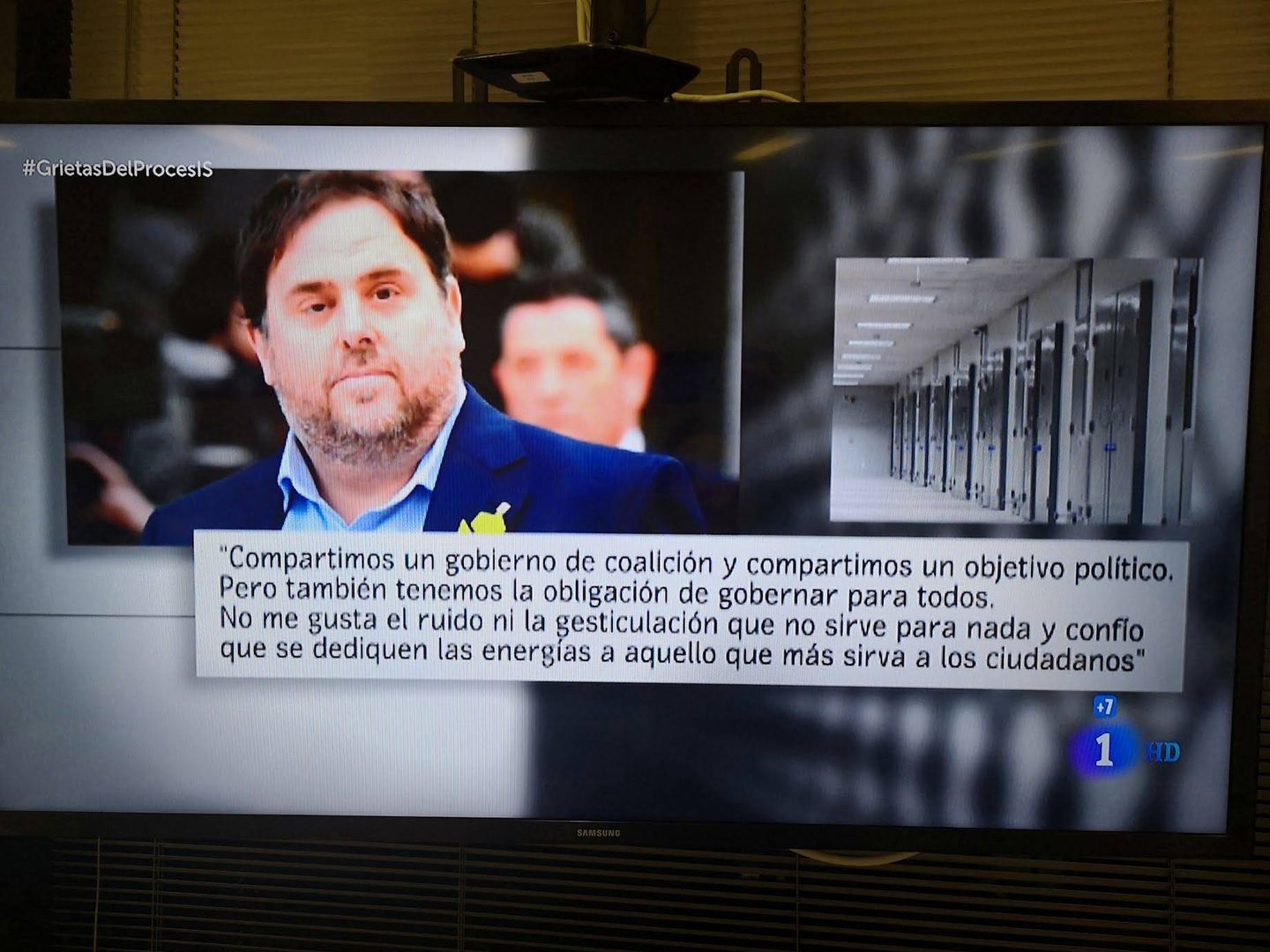 Imagen de un momento de la entrevista de Informe Semanal a Junqueras. 