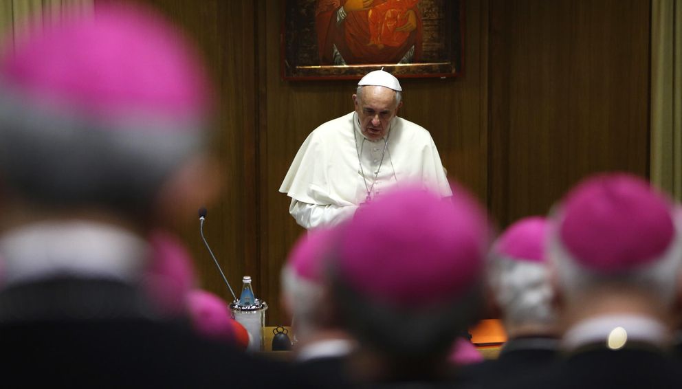 El Papa Francisco, ante la Conferencia Episcopal italiana. (AP) 