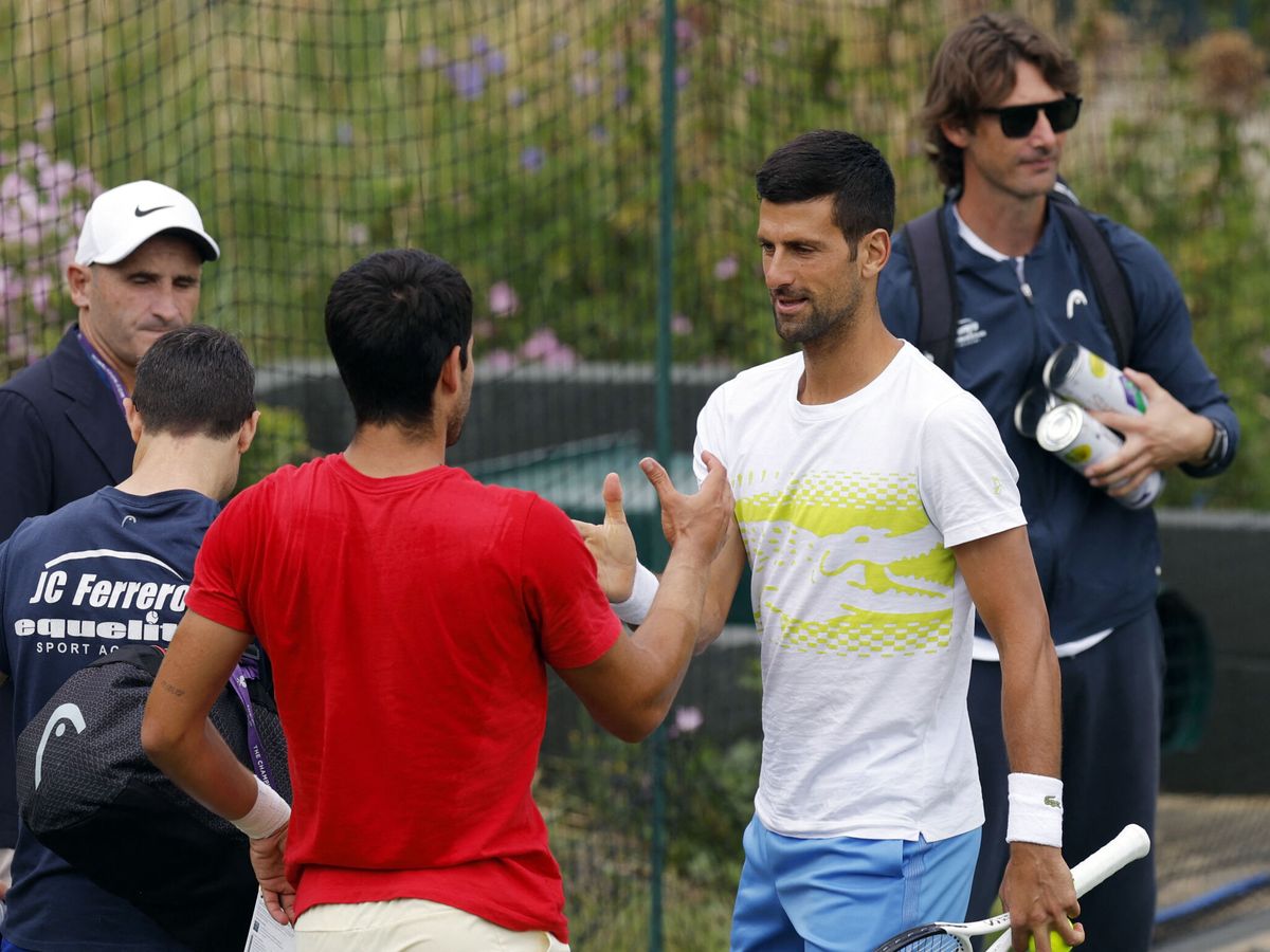 Foto: Los récords de Alcaraz y Djokovic antes de la final de Wimbledon (REUTERS/Andrew Couldridge)