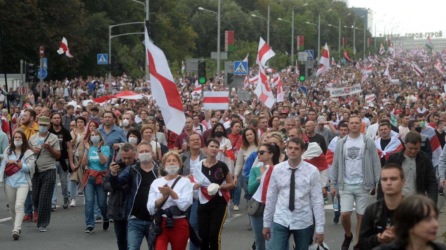 Protestas opositoras en Bielorrusia. (EFE)