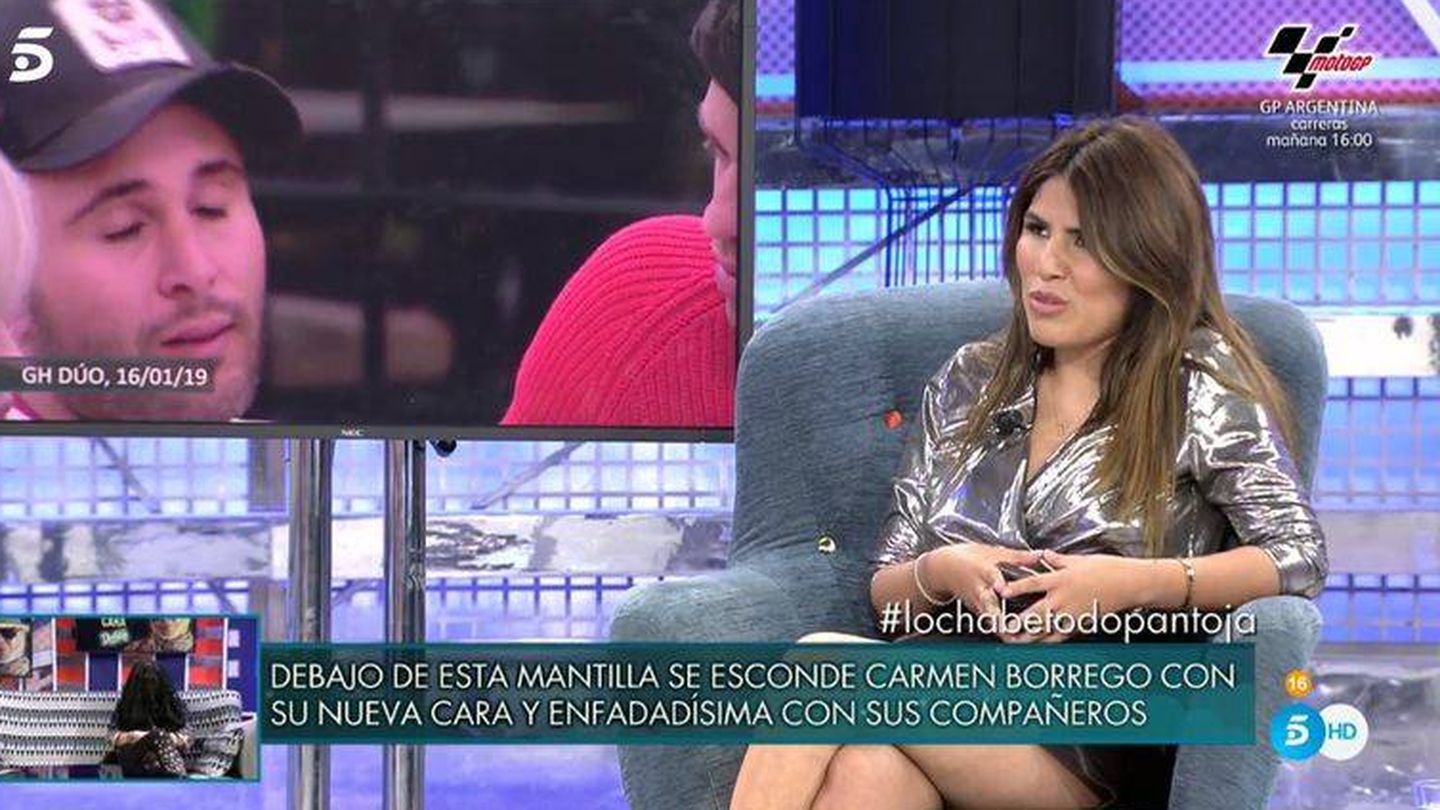 Isa Pantoja hablando de su hermano en Telecinco. (Mediaset).