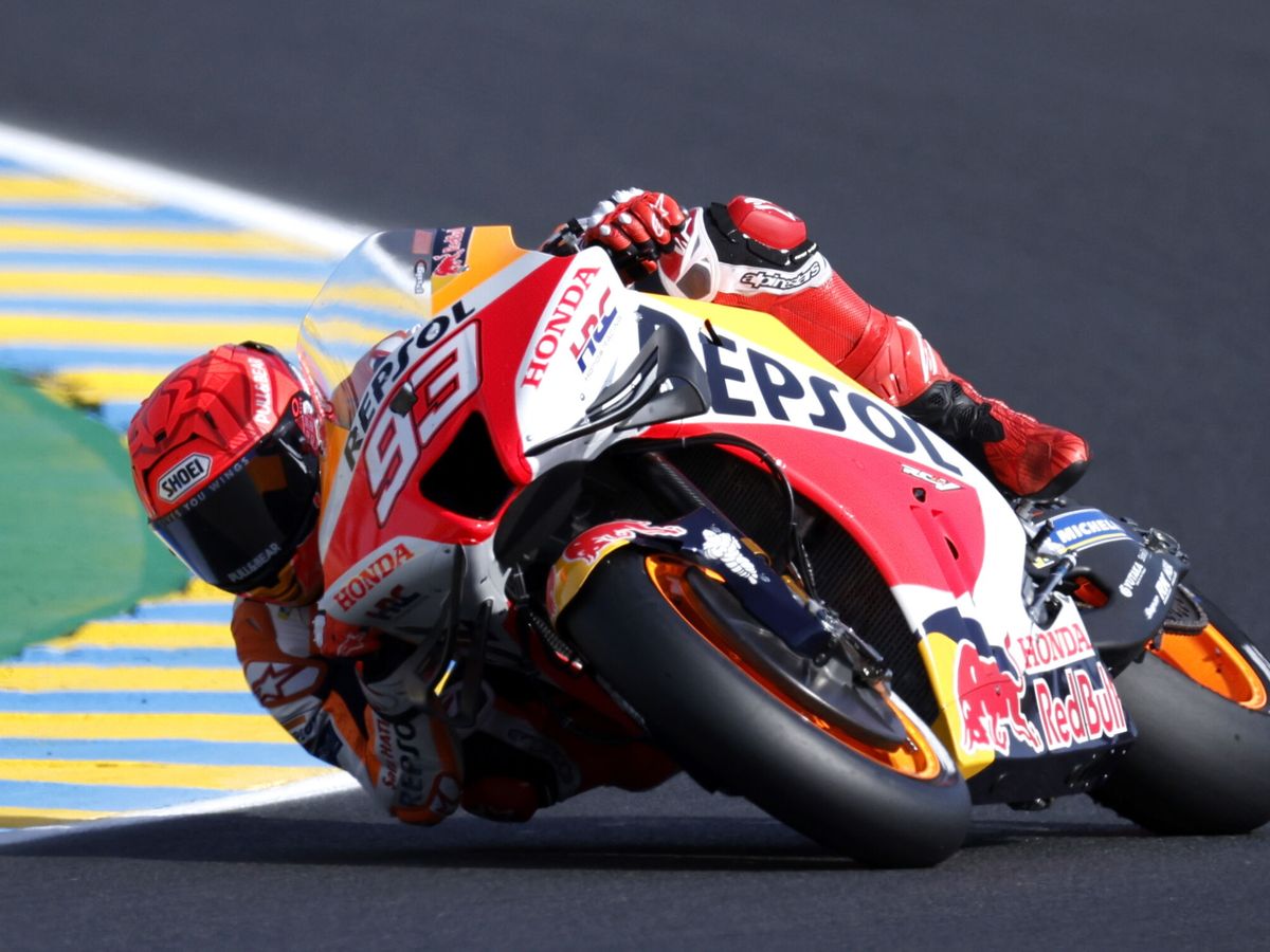 Foto: Libres de MotoGP, GP de Francia: horario y dónde ver hoy en TV y 'online' a Marc Márquez en Le Mans (EFE/EPA/Yoan Valat)
