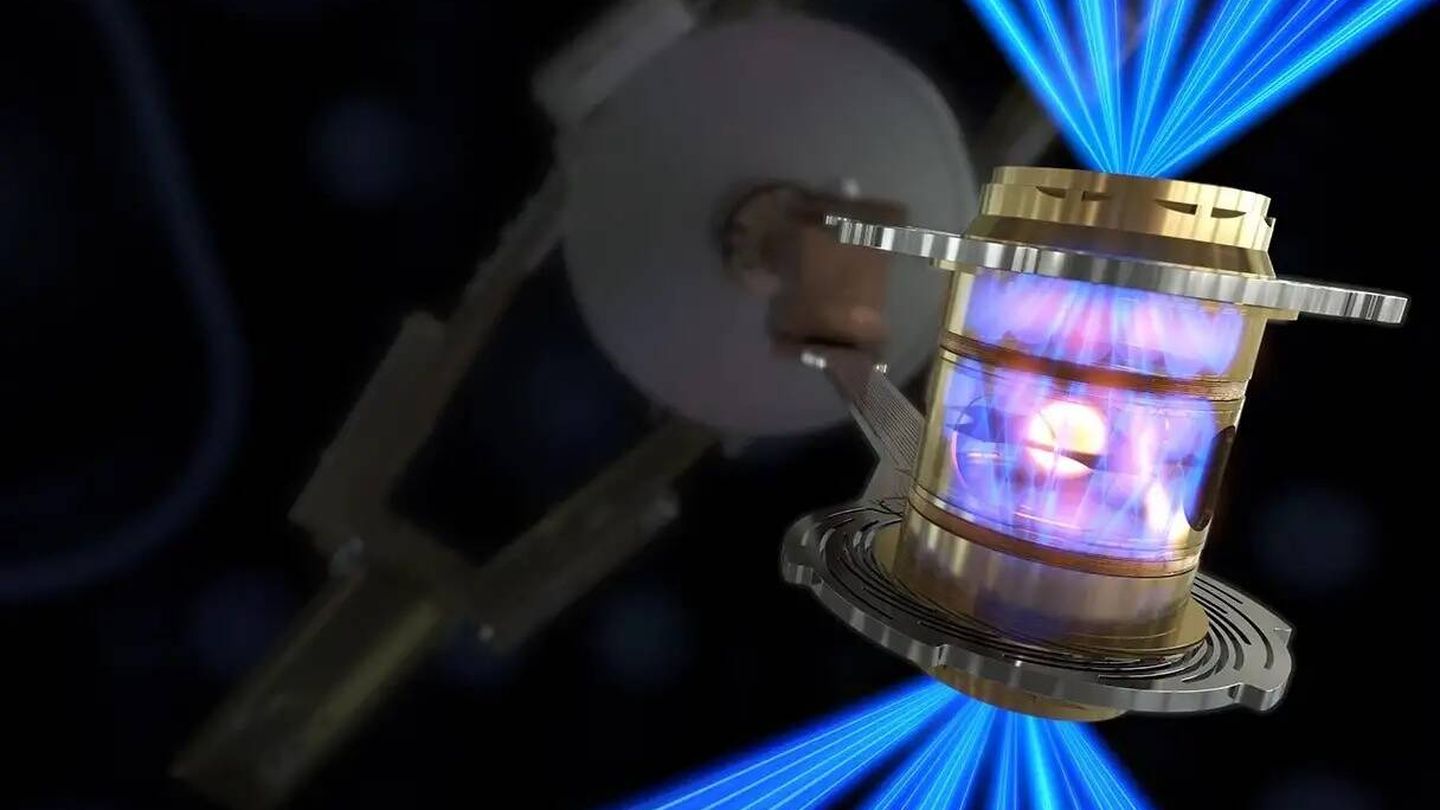 Los 192 rayos láser impactando en el objetivo de fusión de la National Ignition Facility. (LLNL)