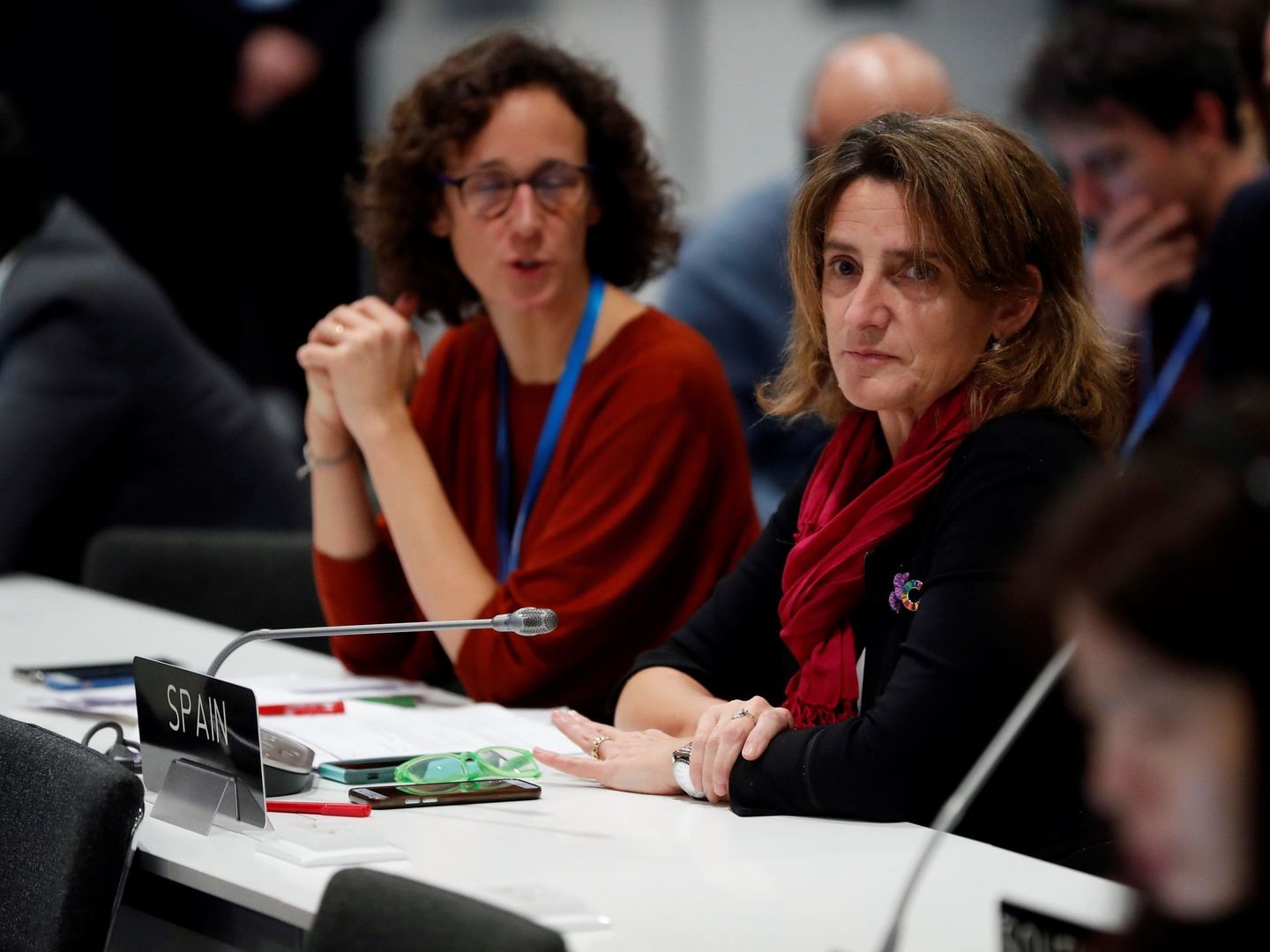 La ministra para la Transición Ecológica del Gobierno de España, Teresa Ribera, este domingo en la cumbre. (EFE)
