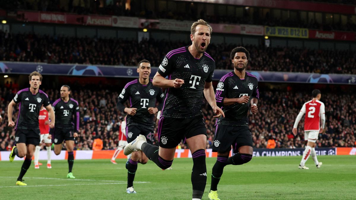 Todo por decidir en Alemania: Arsenal y Bayern empatan (2-2) en el regreso de Kane a Londres