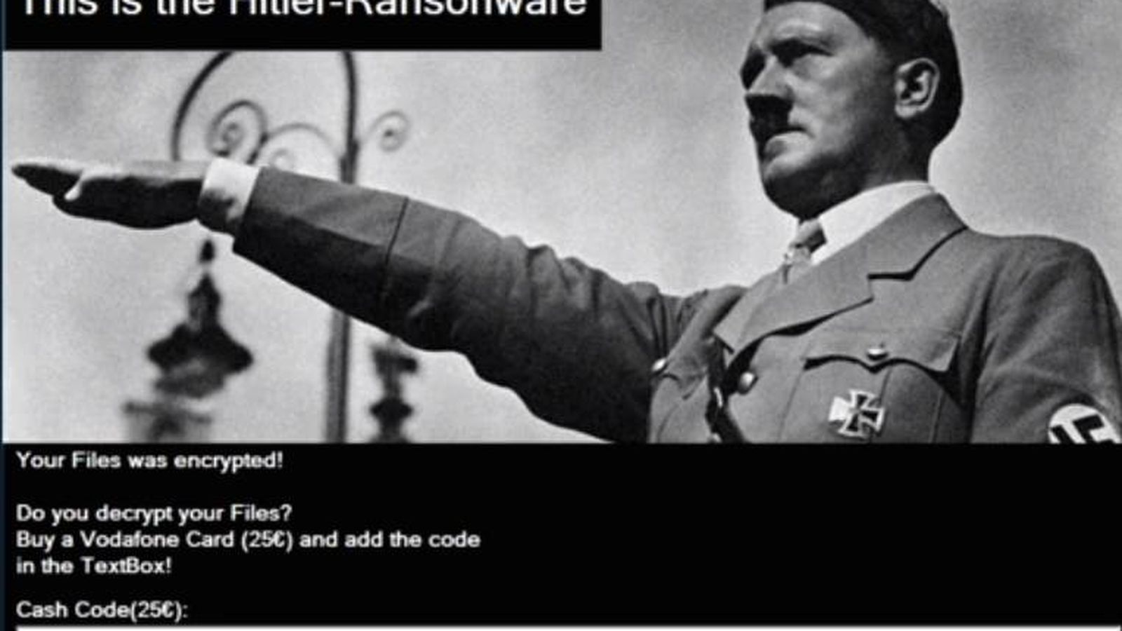 Foto: La imagen de Hitler que preside los monitores de los usuarios infectados por este virus.