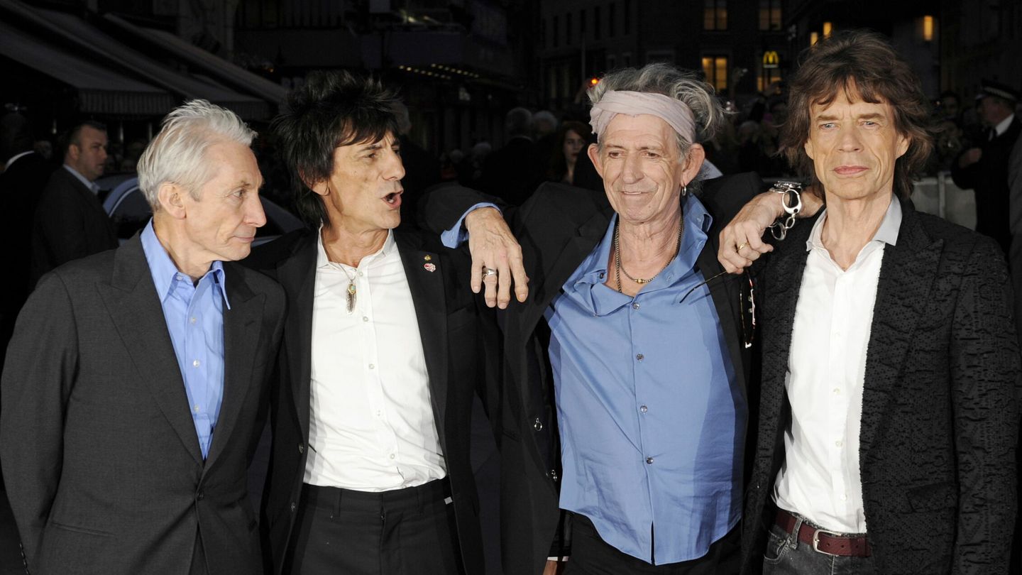 The Rolling Stones: Charlie Watts, Ronnie Wood, Keith Richards y Mick Jagger, en una imagen de 2012. (EFE)