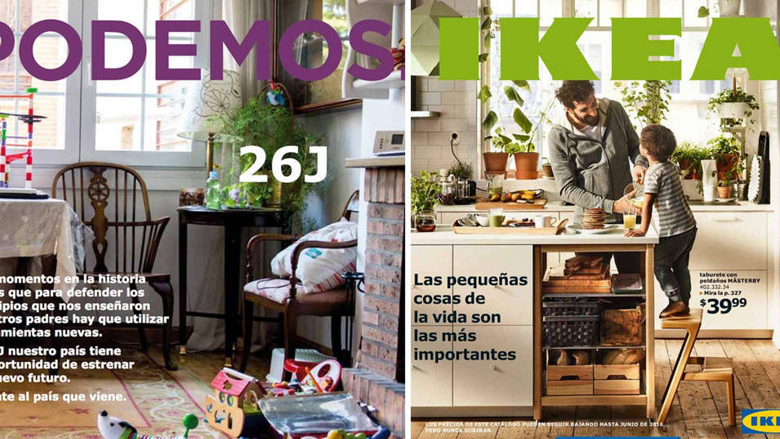 Foto: El programa de Podemos y el catálogo de IKEA