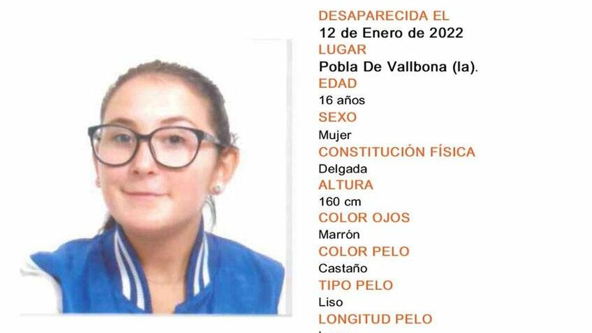 Buscan a una menor de 16 años desaparecida desde el 12 de enero en La Pobla de Vallbona 