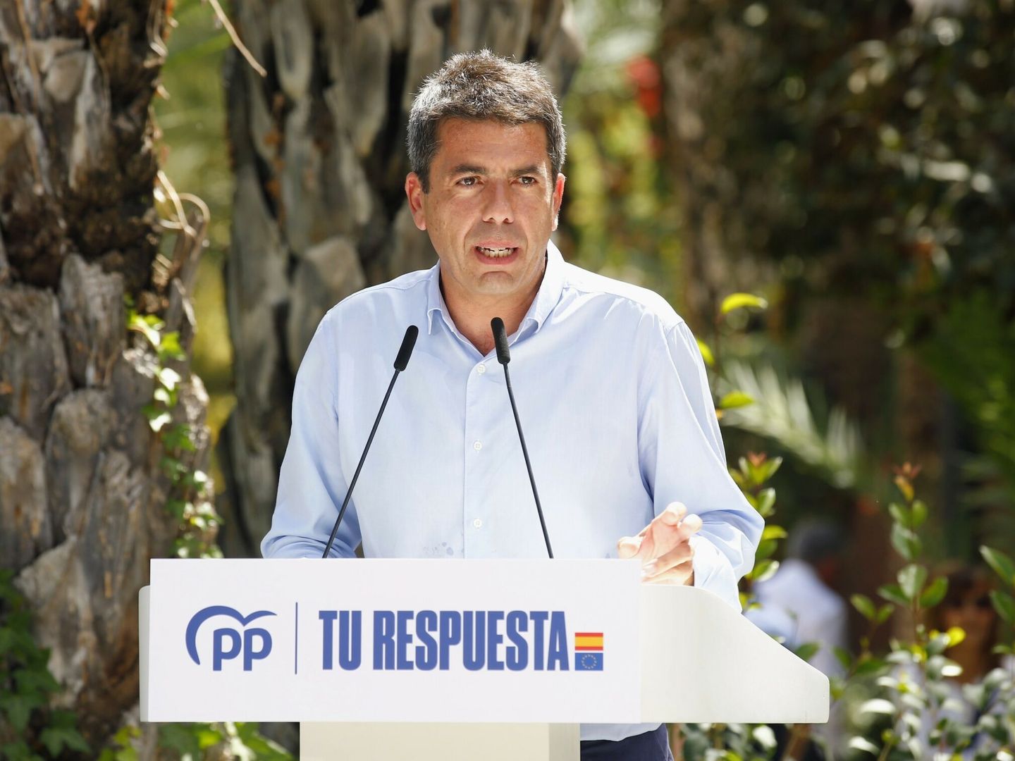 Caros Mazón, en campaña electoral. (Joaquín P. Reina/Europa Press)