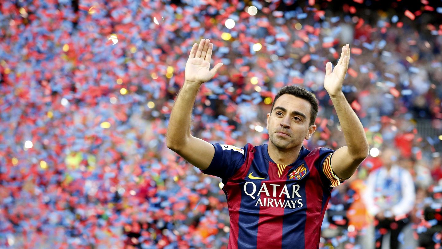 Xavi Hernández, en su despedida del Barça. (Reuters)
