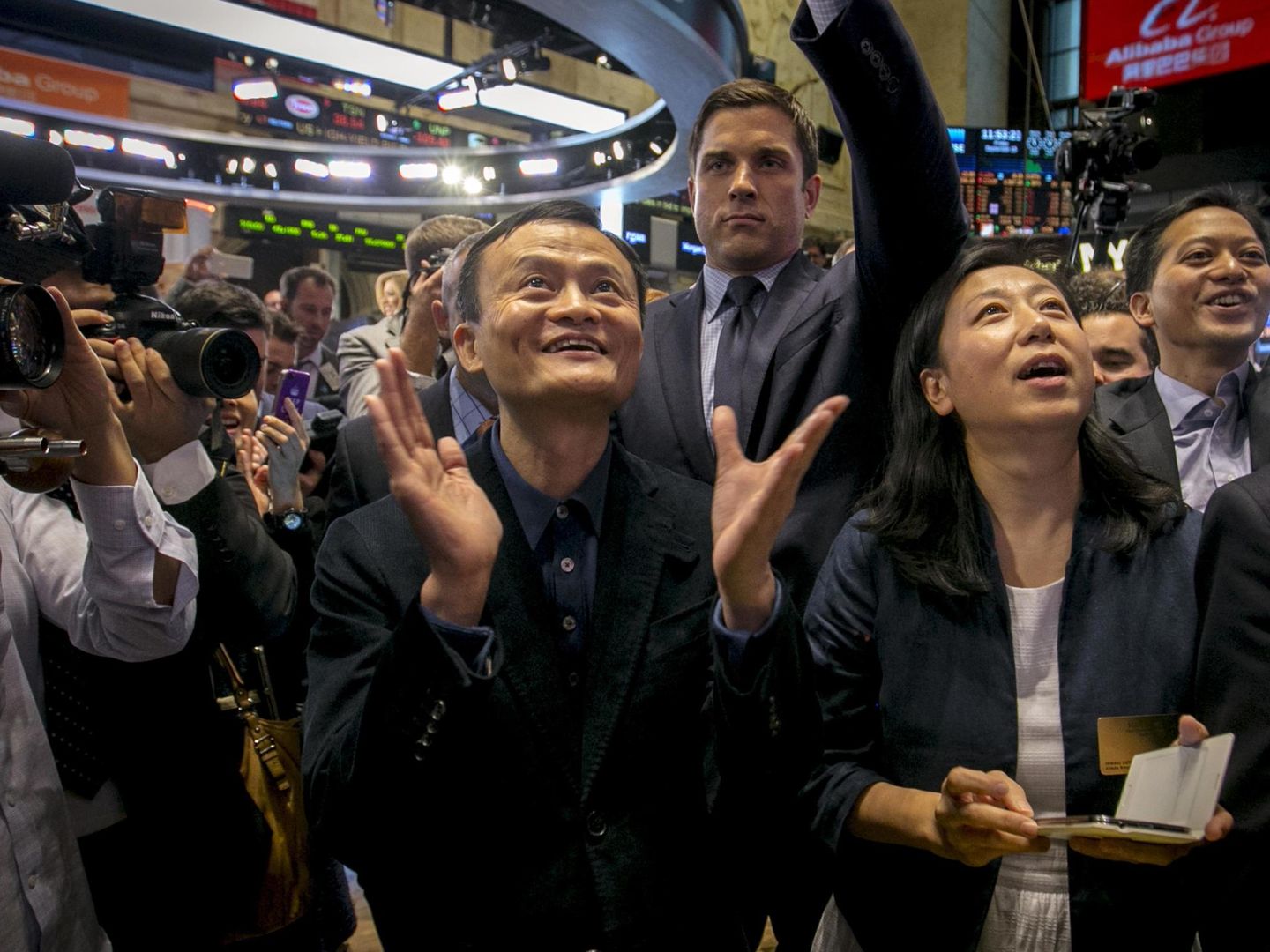 El fundador de Alibaba, Jack Ma, durante la salida a bolsa de la compañía. (Reuters)