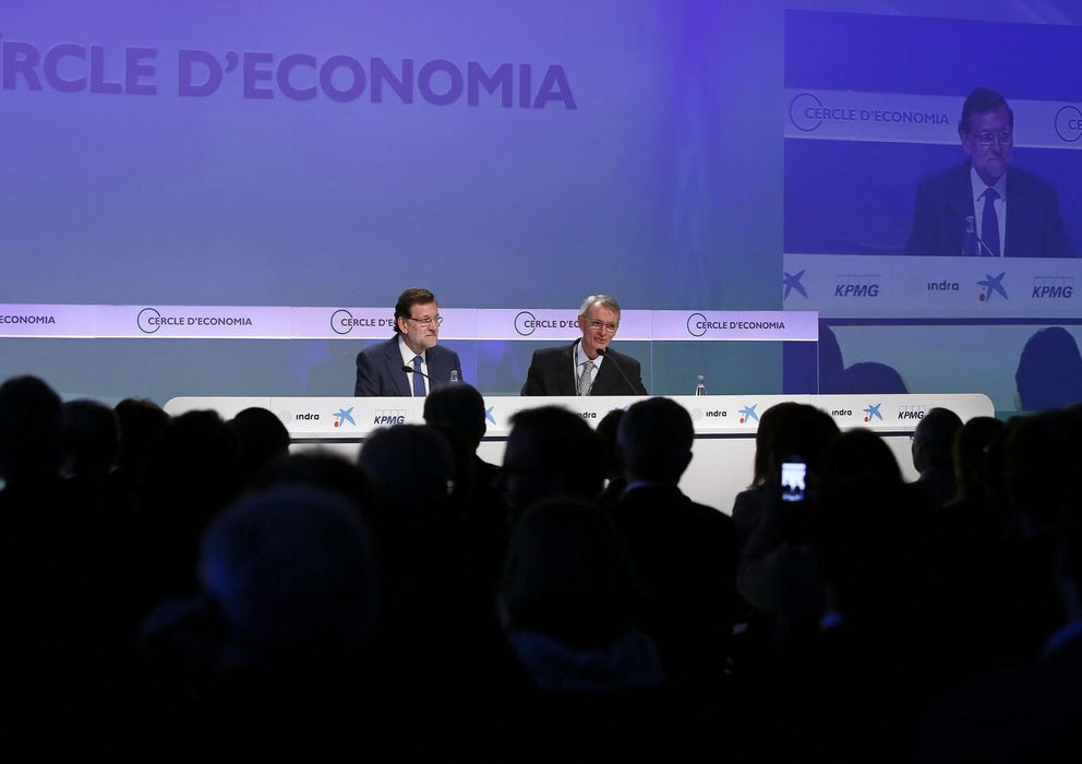 Foto: Rajoy, en el Círculo de Economía. (Efe)