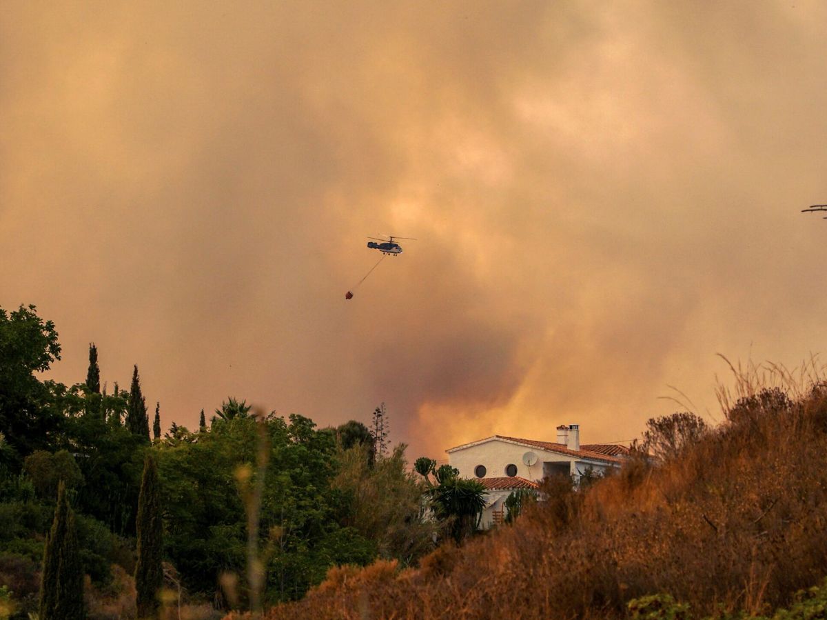 Un millar de confinados y unas "5.000 hectáreas" quemadas en el incendio de  Málaga