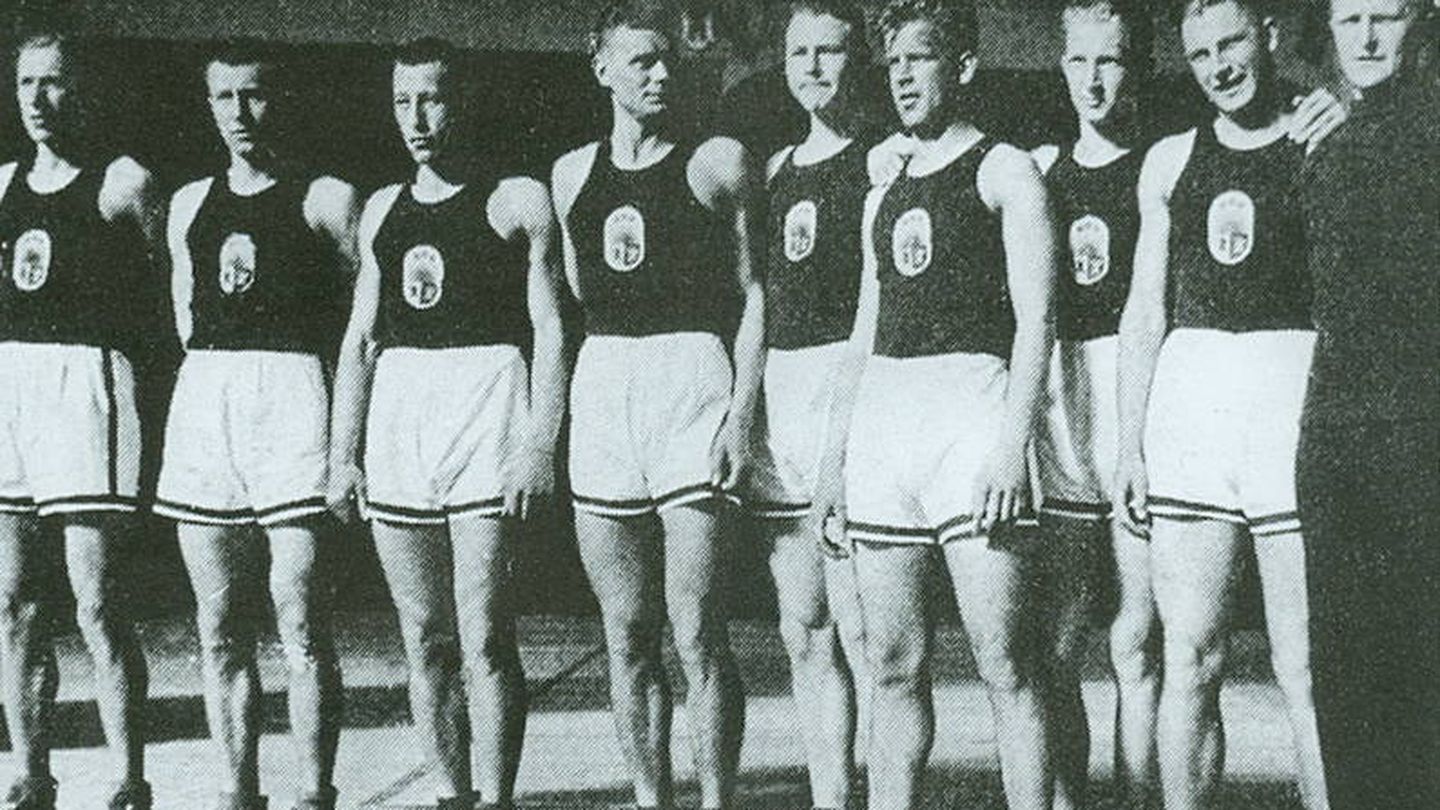 La selección letona campeona de Europa en 1935.