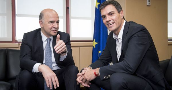 Foto: Pedro Sánchez, durante su reunión con el comisario de Finanzas de la UE, Pierre Moscovici, el pasado 22 de junio. (EFE)