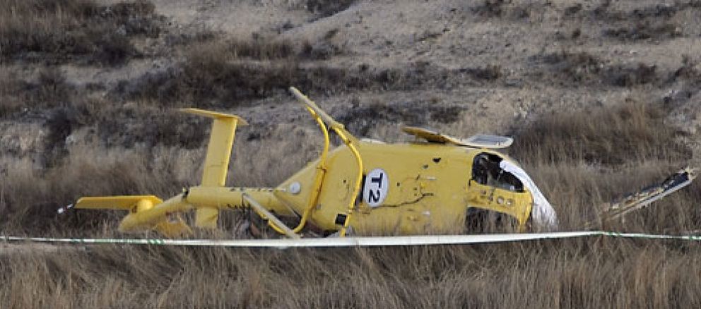 Foto: Mueren seis brigadistas al estrellarse un helicóptero antiincendios cerca de Teruel