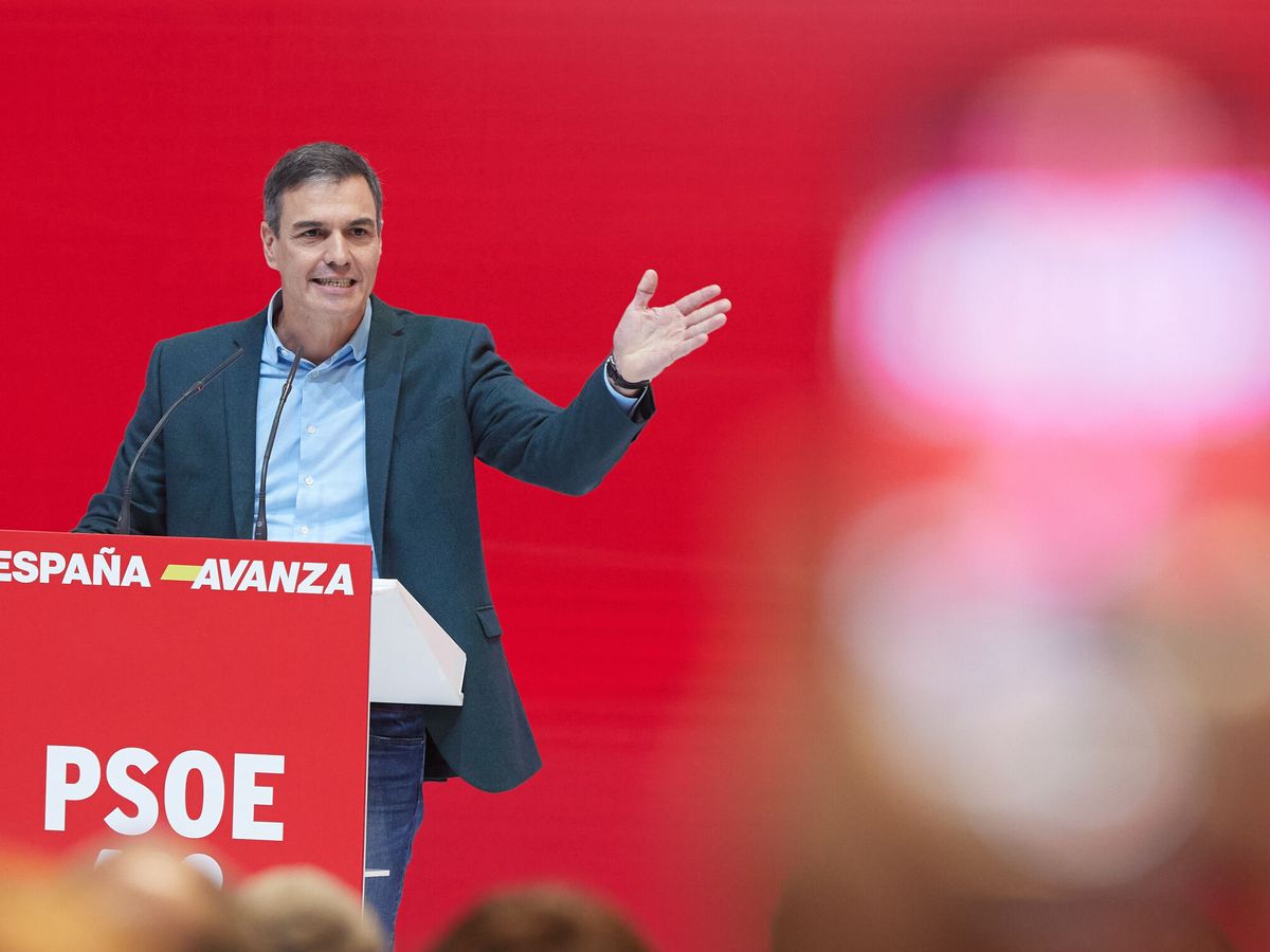 Foto: Pedro Sánchez, en el acto del PSOE este domingo en Madrid. (Europa Press)