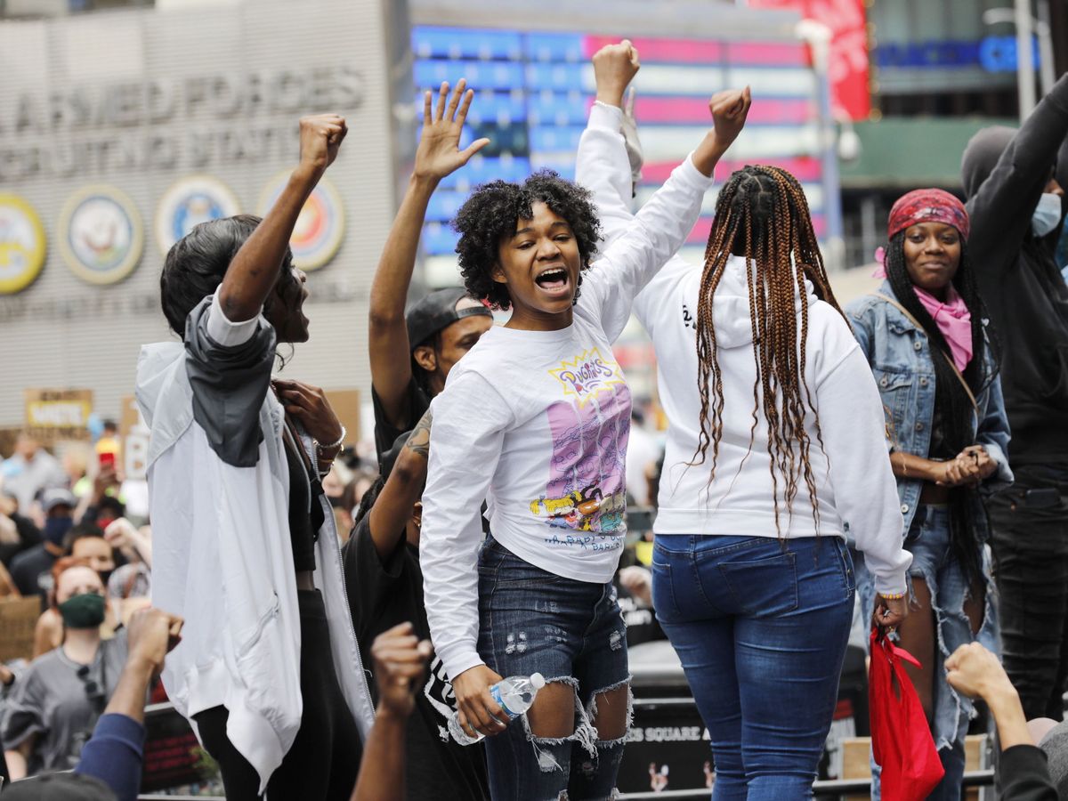 Foto: Protestas en Times Square, Nueva York, contra la muerte de George Floyd. (EFE)